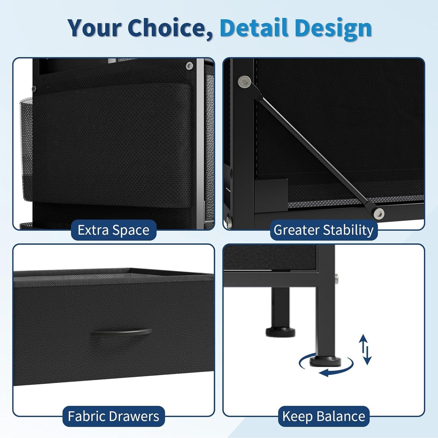 55 Inch Dresser With Fourteen Drawers Shelves Steel Frame