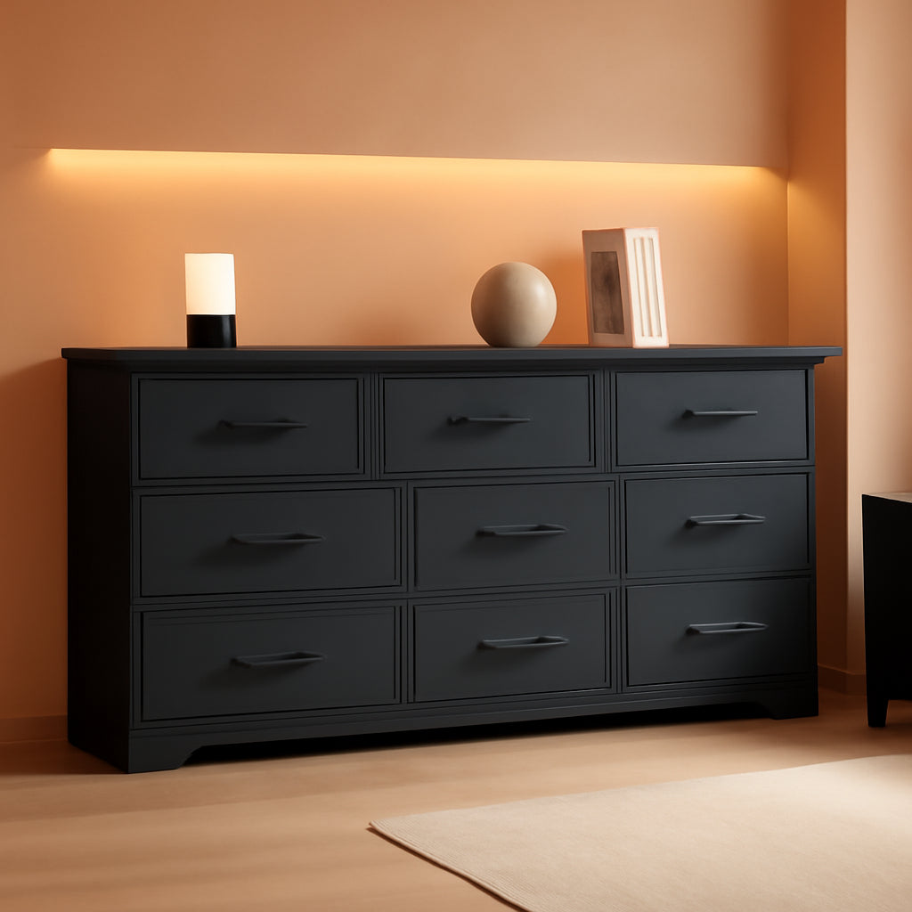 Black Farmhouse Dresser Ten Drawers Classic Edition