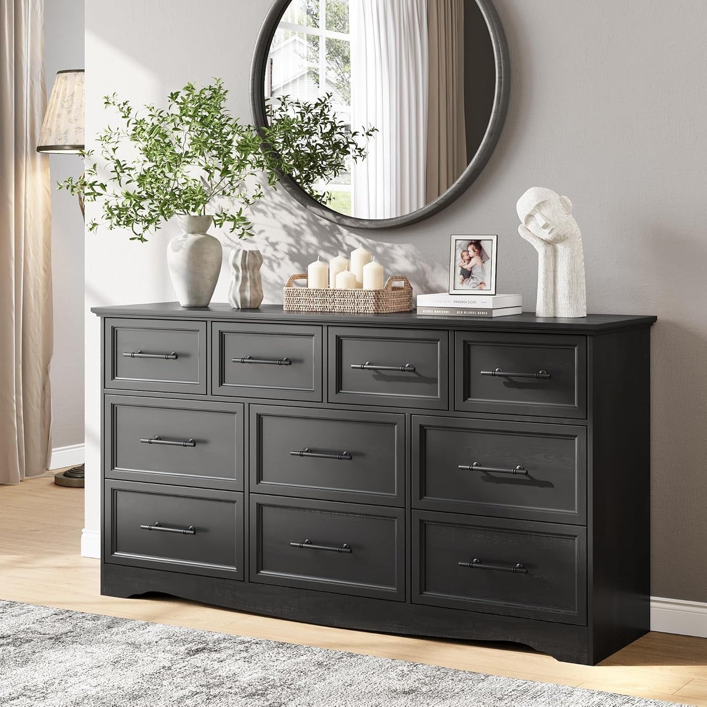 Black Farmhouse Dresser Ten Drawers Classic Edition
