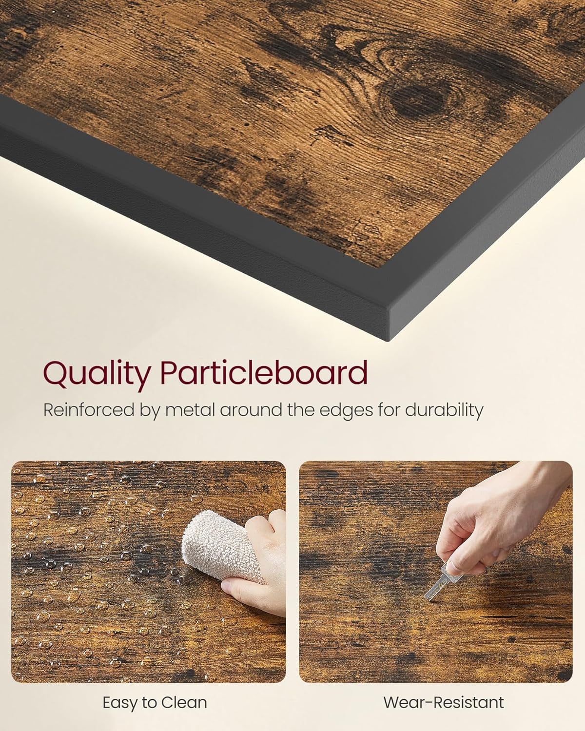 TV Stand for 65 Inch TVs 3 Tier Rustic Industrial Console