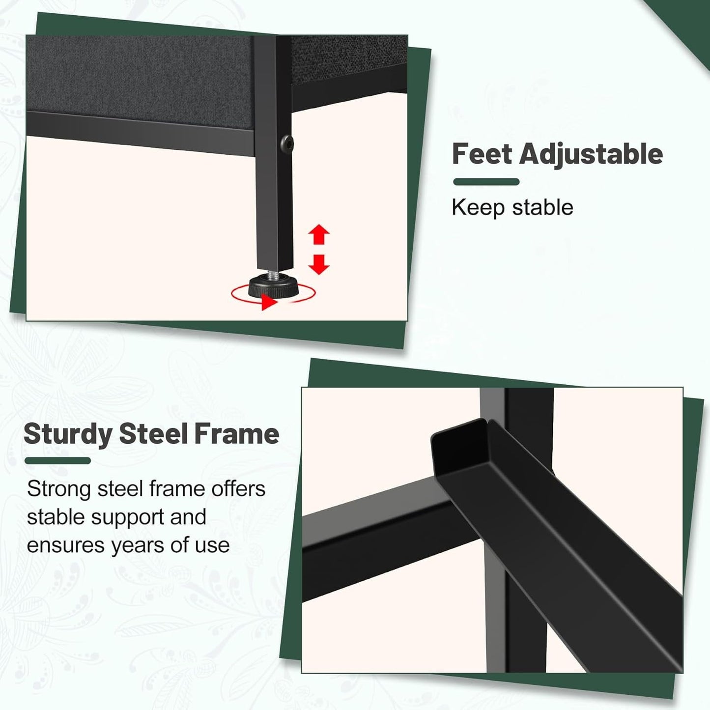 Dresser With 10 Drawers And Fabric Bins In Black Finish