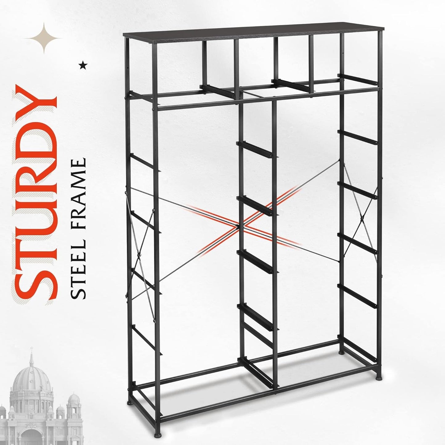 Tall Dresser With 13 Drawers Dark Grey Fabric For Bedroom Storage