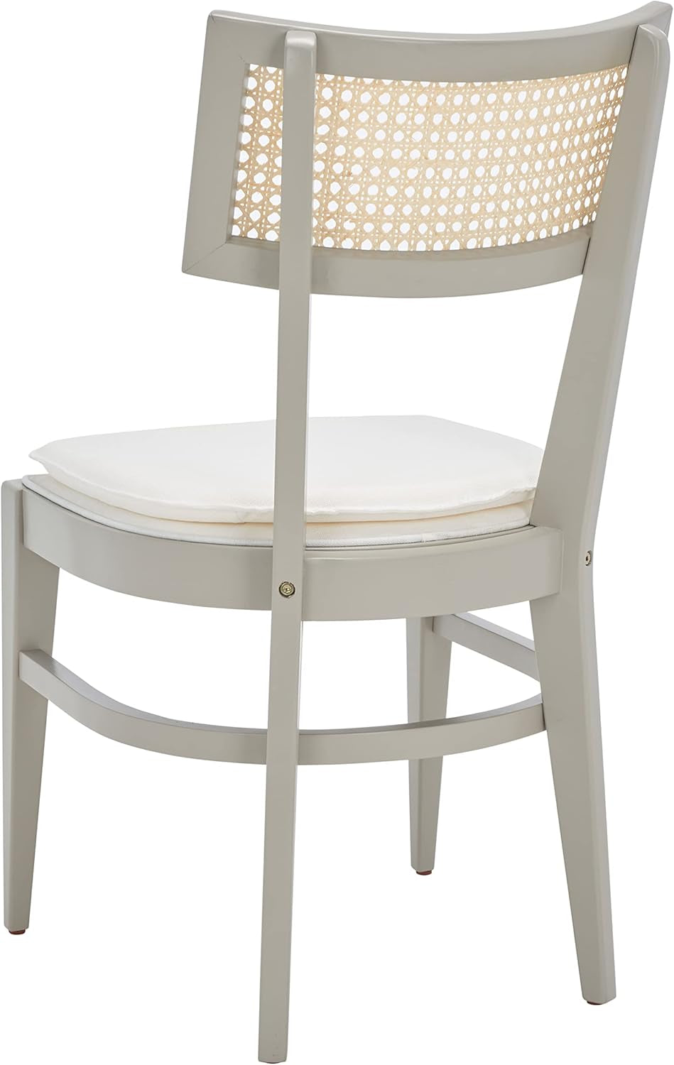 Coastal Grey Cane Seat Cushion Dining Chair For Kitchen