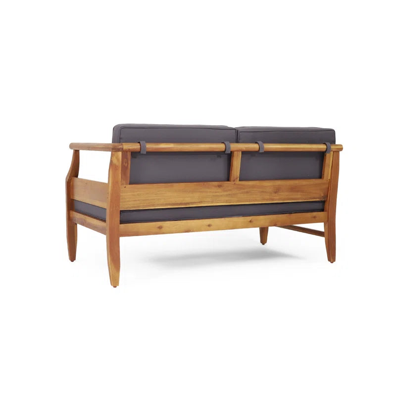 Acacia Wood Five Person Modular Patio Conversation Cushions
