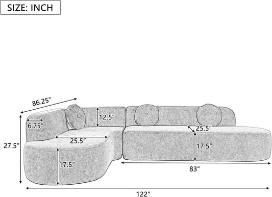 Extra Large Sectional Sofa with Elegant Curved Design