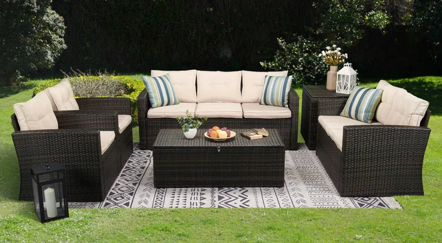 Rattan 7 Person Outdoor Seating Group With Cushions