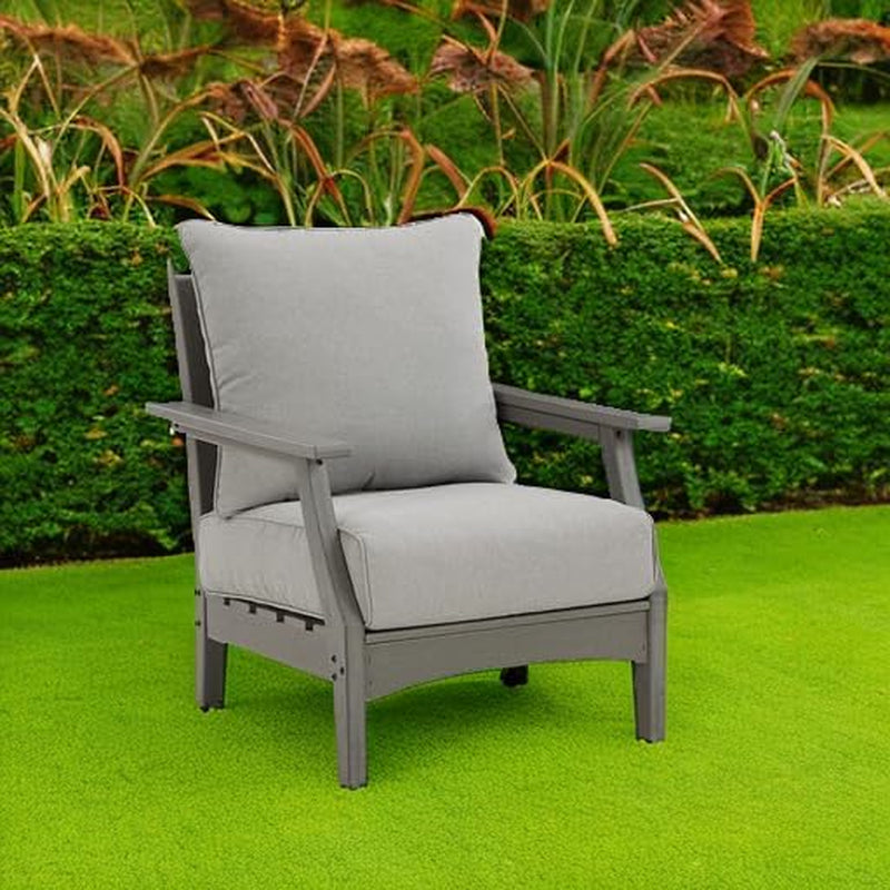 Cushioned Outdoor Lounge Chairs Set of Two Gray