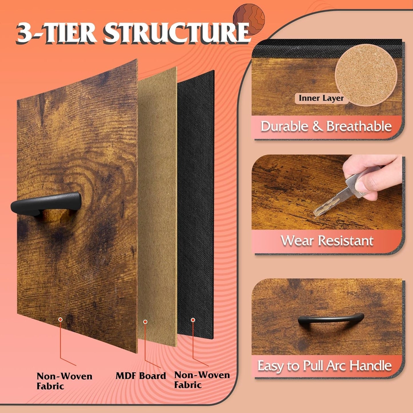 54 Inch Rustic Brown Dresser TV Console Cabinet Storage